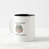 私をです熱狂する考えますか。 私の姉妹フクロウに会うべきです ツートーンマグカップ (正面左)
