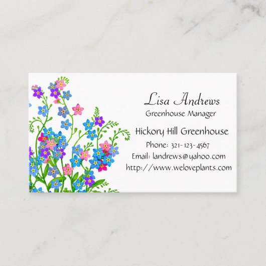 私をない庭の花の名刺忘れて下さい 名刺 (正面)