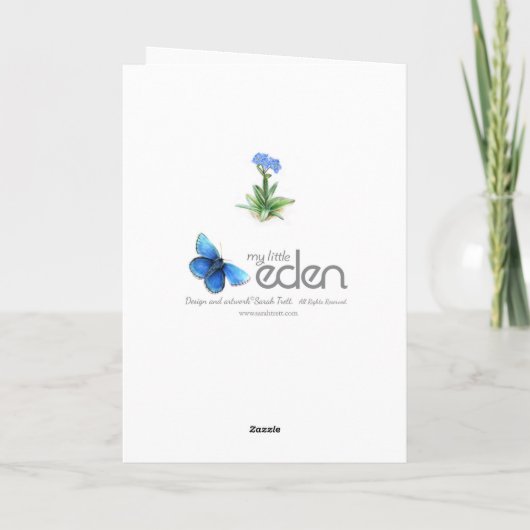 私をない水彩画の悔やみや弔慰のいとこカード忘れて下さい カード (裏面)