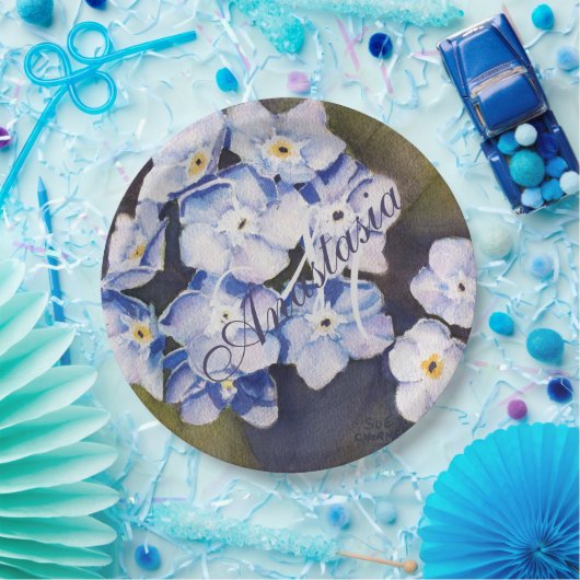 私をない花のパーティーのモノグラム忘れて下さい ペーパープレート (パーティー)