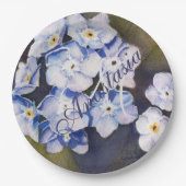 私をない花のパーティーのモノグラム忘れて下さい ペーパープレート (正面)