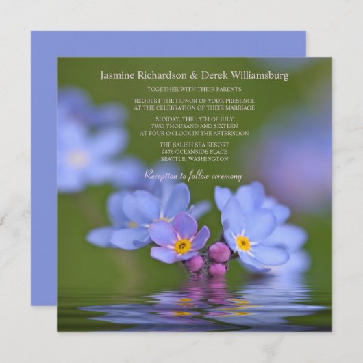 私をない花の写真の結婚式招待状忘れて下さい 招待状 (正面/裏面)