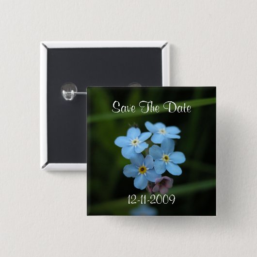 私をない花救います日付の正方形Pinを忘れて下さい 缶バッジ (正面&裏面)