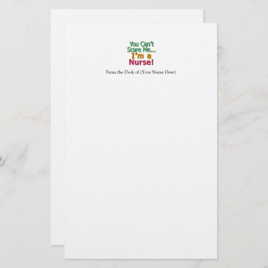 私をのおもしろいなナースの看護おびえさせることができません 便箋 (正面/裏面)