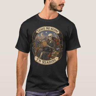 私をほっといて 読書中 スケルトン ブラックキャット Tシャツ