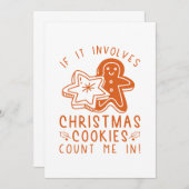 私をもし含むクリスマスのクッキー サンキューカード (正面/裏面)