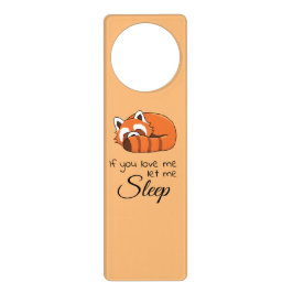 私をもし愛してる赤いパンダ ドアノブプレート