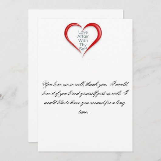 私をよく愛するためにありがとう、愛して下さい サンキューカード (正面/裏面)