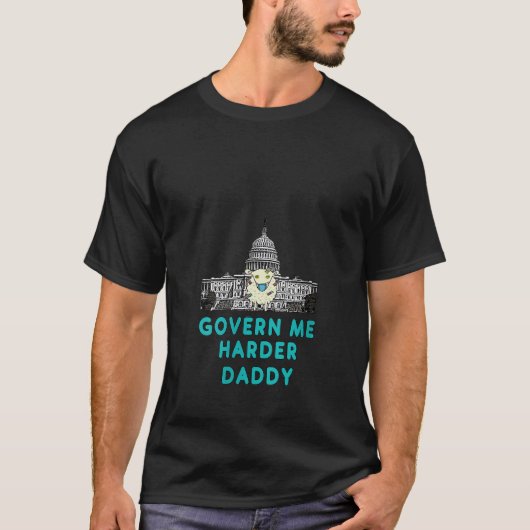 私をより厳しくパパVネックに支配 Tシャツ (正面)