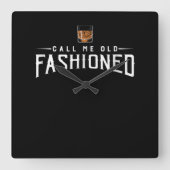 私をオールドウィスキーと呼ファッションドぶ スクエア壁時計 (正面)