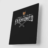 私をオールドウィスキーと呼ファッションドぶ スクエア壁時計 (傾斜)