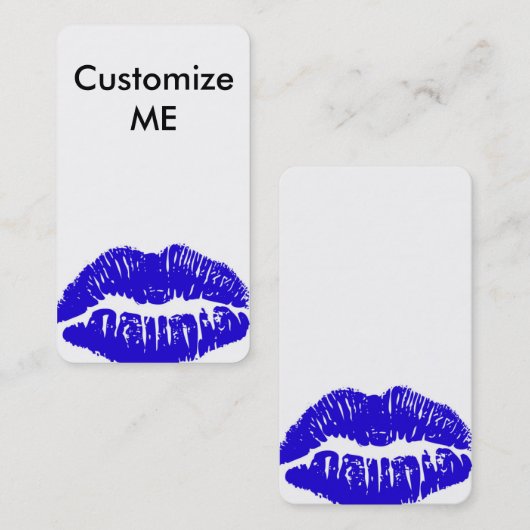 私をカスタマイズ! 青い唇の名刺 名刺 (正面/裏面)