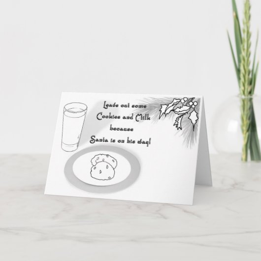 私をカード着色して下さい! "ミルク及びクッキーのクリスマス" シーズンカード (正面)