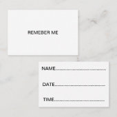 私をカード覚えて下さい 名刺 (正面/裏面)