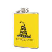 私をガッズデン国旗ブラックイエローで踏んではいけない フラスク (左)