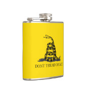 私をガッズデン国旗ブラックイエローで踏んではいけない フラスク (右)