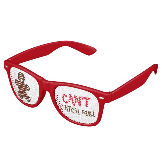 私をキャッチできないジンジャーブレッドマンクリスマスクッキー レトロサングラス (アングル)