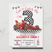 私をキャッチできない私は3レッドレース誕生日少年 招待状 (正面)