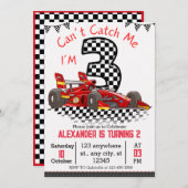 私をキャッチできない私は3レッドレース誕生日少年 招待状 (正面/裏面)