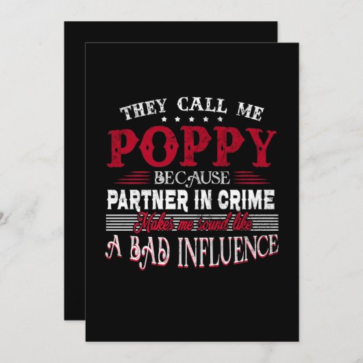 私をケシの父の日の贈り物と呼ぶ サンキューカード (正面/裏面)