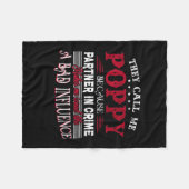 私をケシの父の日の贈り物と呼ぶ フリースブランケット (正面(横))