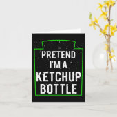 私をケチャップボトルコスチューム 面白いハロウィーンだと思って カード (黄色い花)