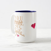 私をコーヒー・マグ-微笑させます ツートーンマグカップ (正面左)