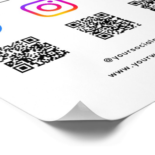 私をスキャンしてください 私たちとつながる QRコード あなたのロゴ ポスター (角)