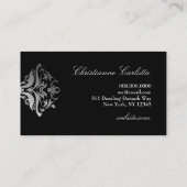 私をダマスク織- Cのモノグラムの黒311眩まして下さい 名刺 (裏面)