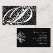 私をダマスク織- Dのモノグラムの黒311眩まして下さい 名刺 (正面/裏面)
