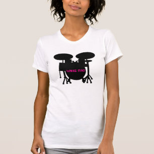 私をドラム一定のピンクのティー強打して下さい Tシャツ