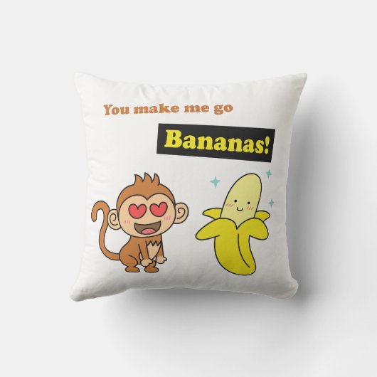 私をバナナに行かせてかわいいラブユーモア クッション (裏面)