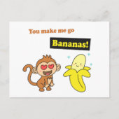 私をバナナに行かせてかわいいラブユーモア ポストカード (正面)