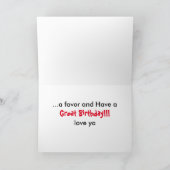 私をバースデー・カード、男女のおもしろいなセクシーして下さい カード (内部)