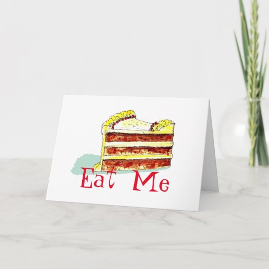 私をバースデー・カード、男女のおもしろいなセクシー食べて下さい カード (正面)