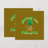 私をパイナップルと思って - 面白くてかわいいトロピカル  招待状 (正面/裏面)