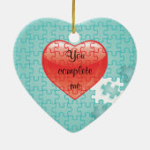 私をパズルの結婚式の引き出物のオーナメント完了します セラミックオーナメント (裏面)