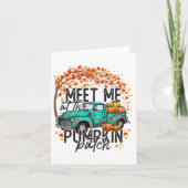 私をパンプキンパッチで待って 秋 感謝祭 カード (正面)