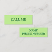 私をプロフィールカードと電話して下さい スキニー名刺 (正面/裏面)