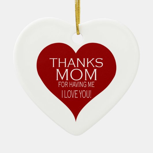 私をペルソナ感謝していライズ可能なタイポグラフィを持つ母 セラミックオーナメント (正面)