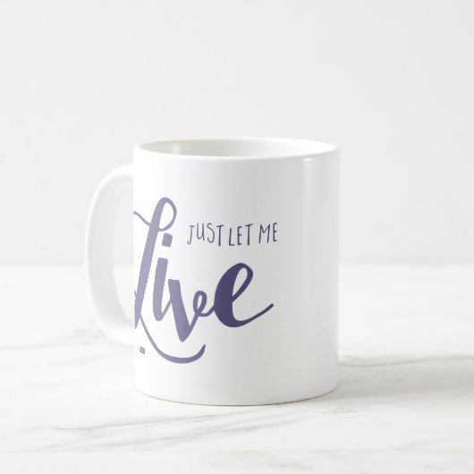 私をマグは住むことを許可して下さい(紫色) コーヒーマグカップ (正面左)