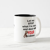 私をマグをストップことを許可して下さい ツートーンマグカップ (正面右)