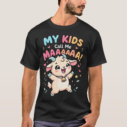 私をママと呼んで Funny Goat Mom 農場母の日 Tシャツ (正面)