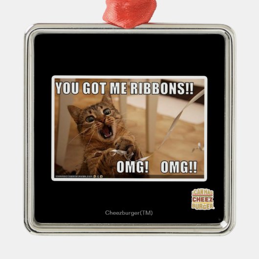 私をリボン得ました!! メタルオーナメント (正面)