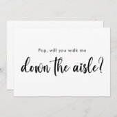 私をヴァージンロードへ導いてくれる? かわいいスクリプト 招待状 (正面/裏面)