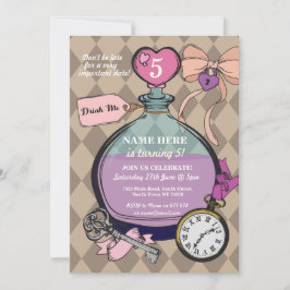 私を不思議の国の誕生日の招待状アリス飲んで下さい 招待状