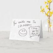 私を作る：幸せ：私は恋しく思非常に カード (黄色い花)