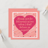 私を信じてくれてありがとう ハッピーガレンティンズデー カード (正面/裏面インサイチュ)