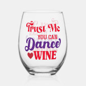 私を信じてワインの茎のないガラスを踊ることができる ステムなしワイングラス (正面)