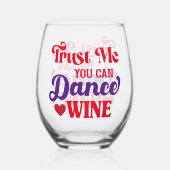 私を信じてワインの茎のないガラスを踊ることができる ステムなしワイングラス (裏面)